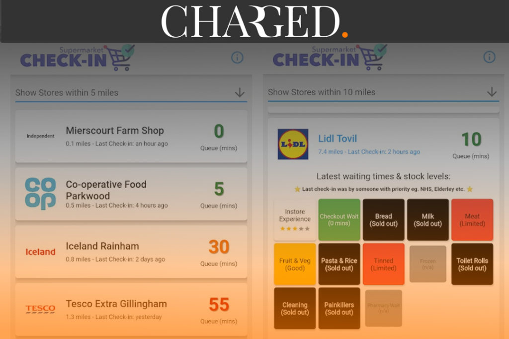 A new app has been released which informs shoppers about the size of queues outside their local supermarkets, enabling them to pick the best time to shop.