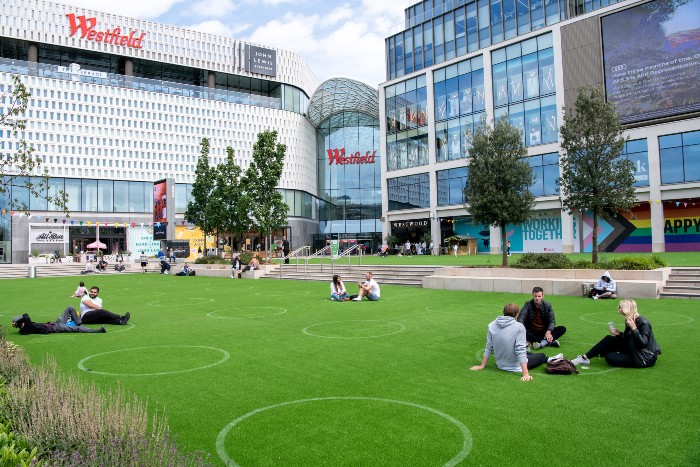 Westfield London launches its outdoor entertainment space featuring a cinema & bar, letting visitors socialise safely.