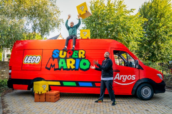 Argos launches a competition to win a special delivery of over £300 worth of LEGO Super Mario™ toys, teaming up with Diversity’s Jordan Banjo and Perri Kiely to unveil the first ever LEGO Super Brick delivery van.