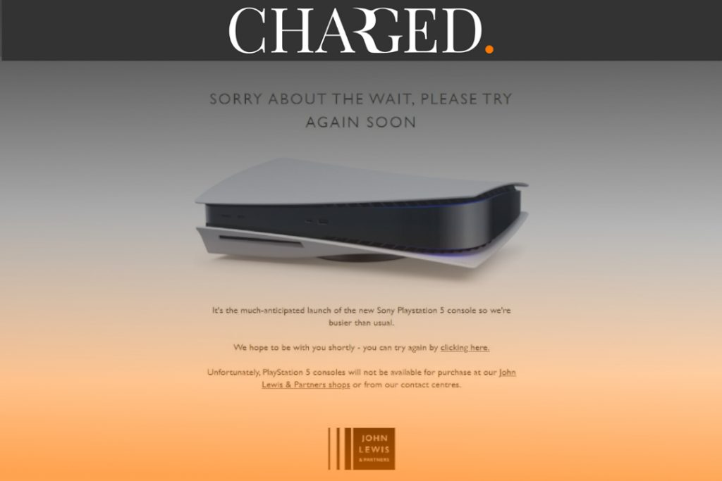 John Lewis, Game, Currys and Tesco’s websites have all crashed this morning as eager shoppers scramble to get their hands on a PlayStation 5.
