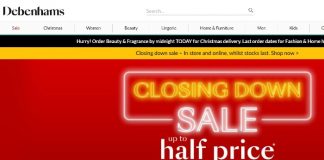 Debenhams closing down sale