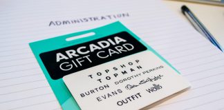 Arcadia Group administration gift card