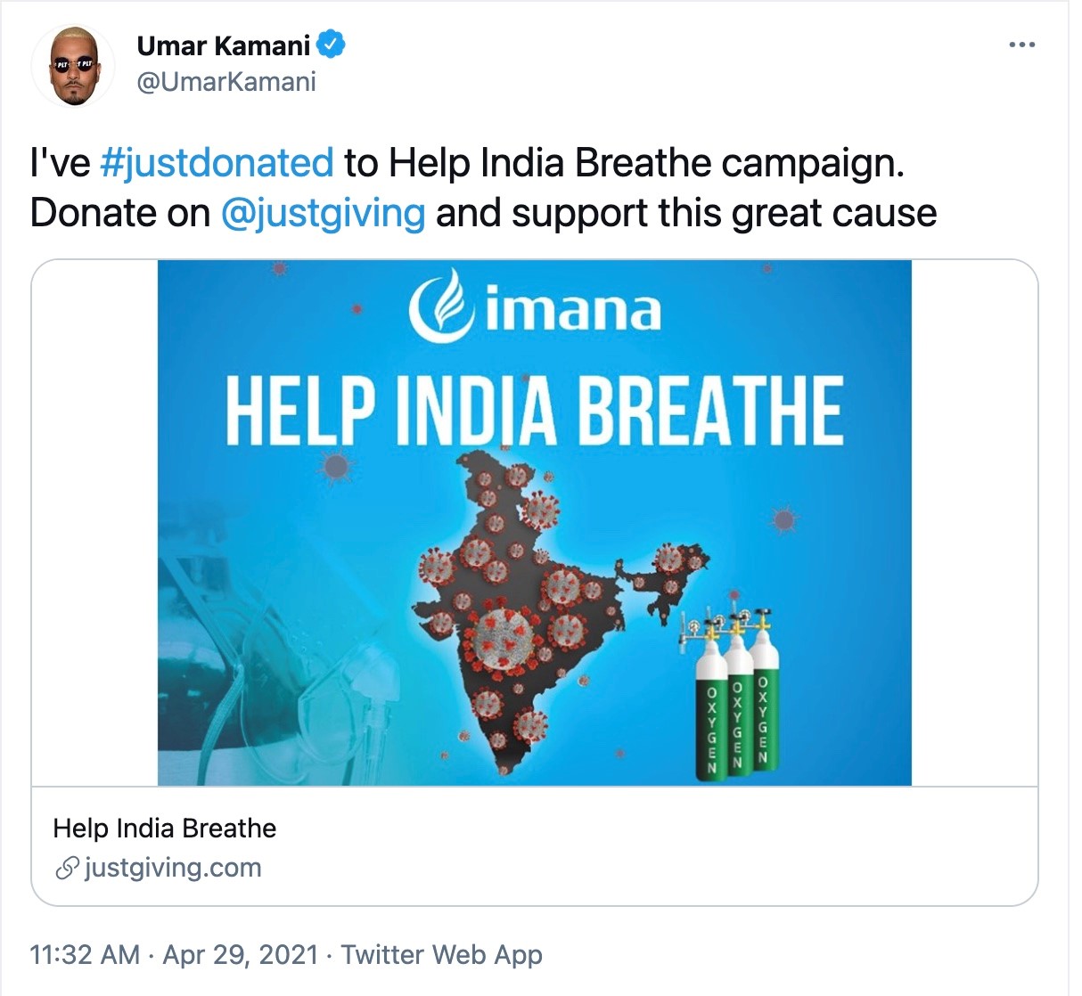 PrettyLittleThing CEO Umar Kamani donates £30,000 to Indian Covid charities