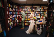 Newlyweds mark wedding day at indie bookshop where they had first date