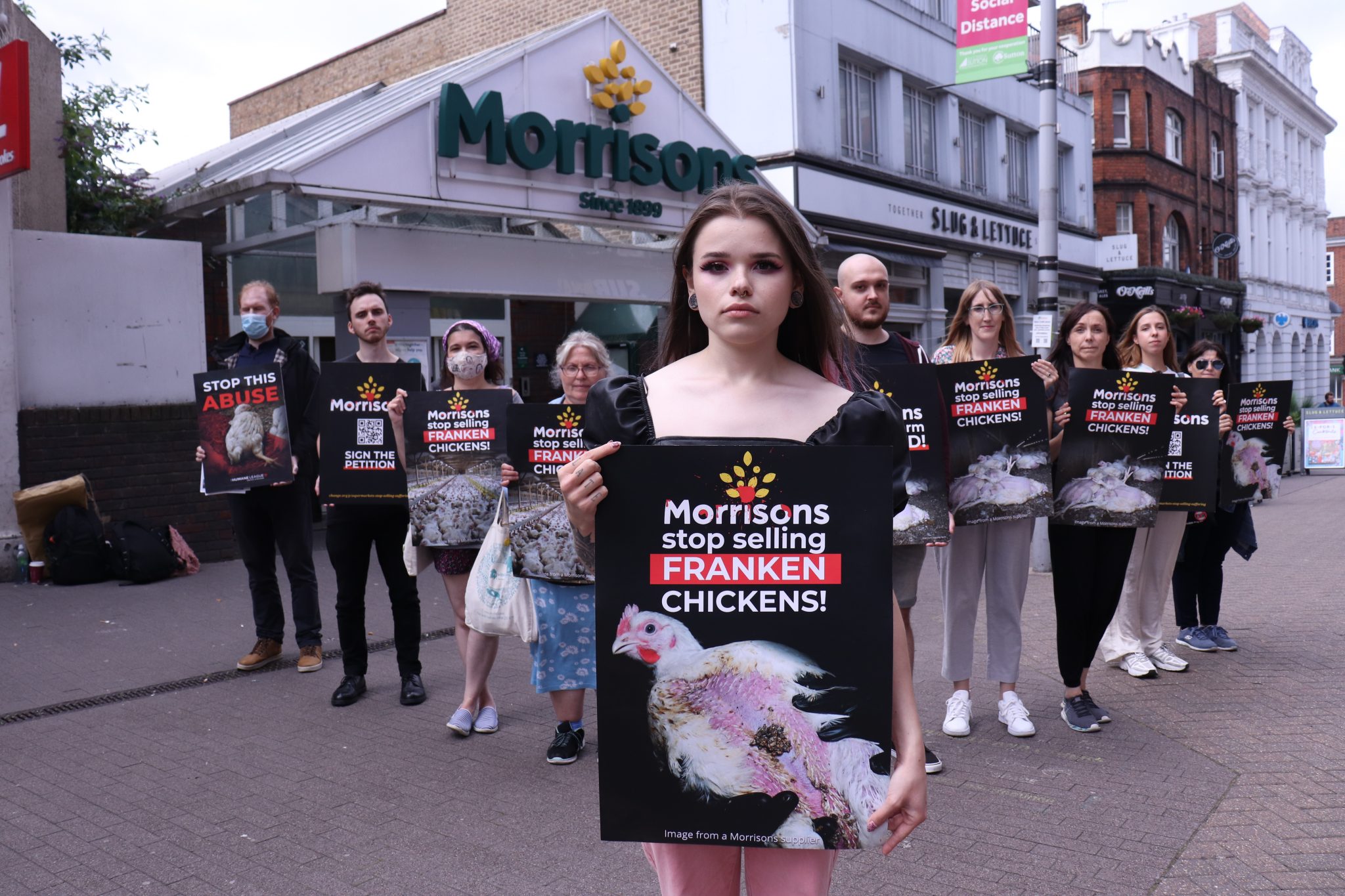 Dozens of Morrisons stores met with protests over chicken welfare