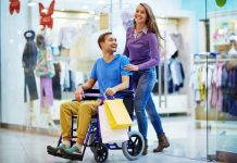 Shopping wheelchair user