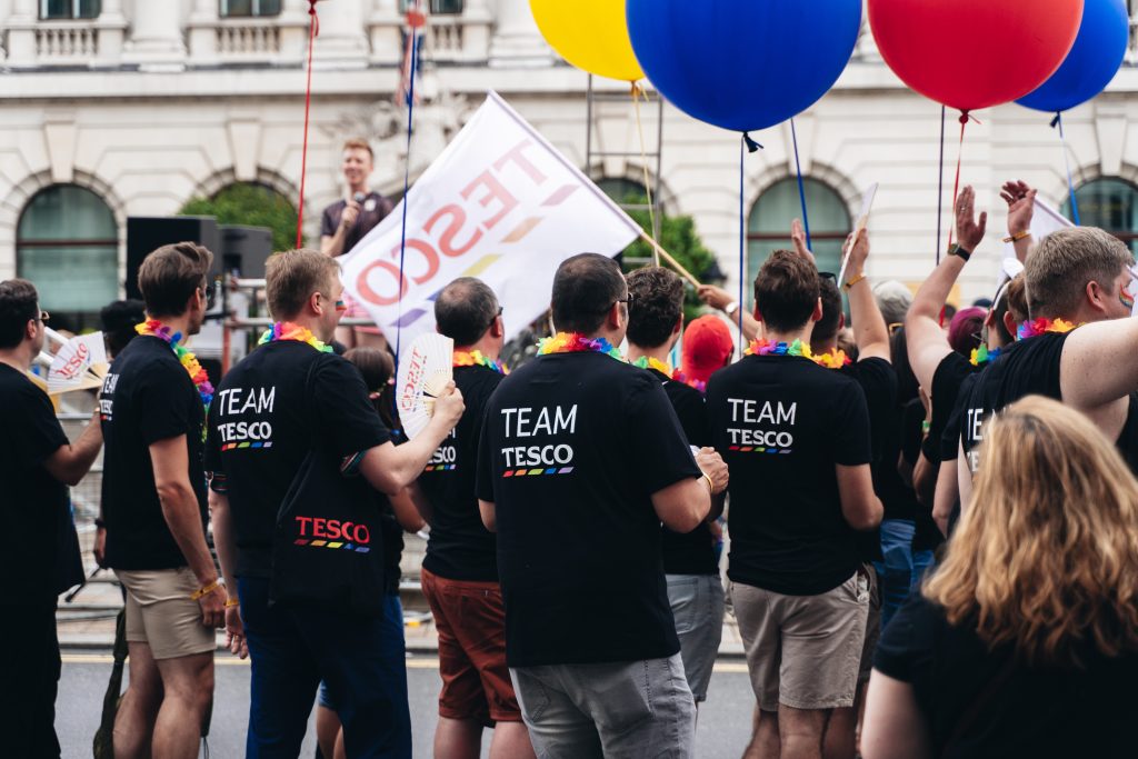Tesco employees at Pride parade 2019
