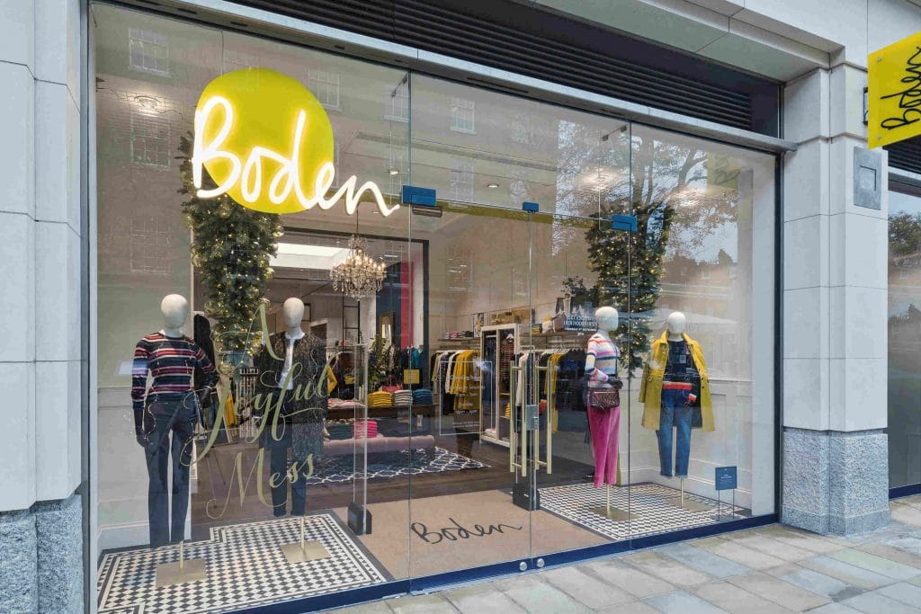 Boden storefront - sequins