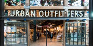 Urban Outfitters storefront - board