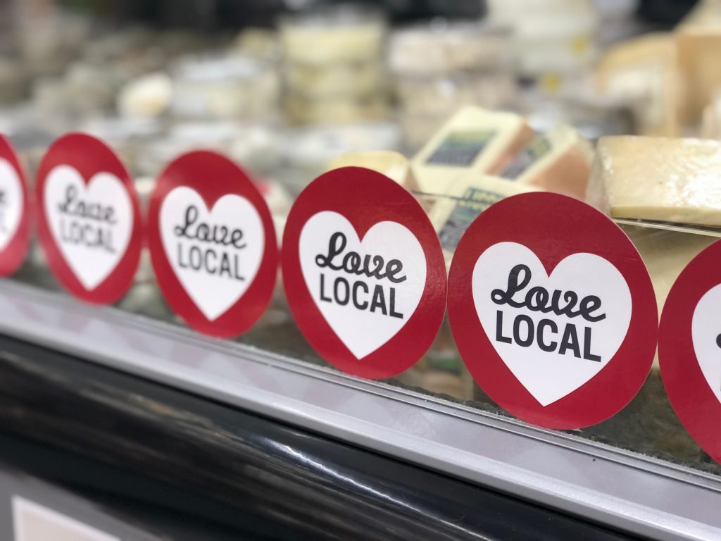 Love local signs in independent retailer