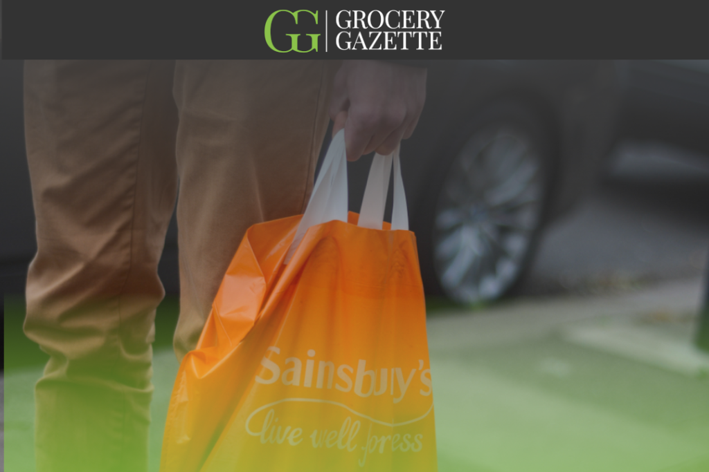 Man holding Sainsbury's bag