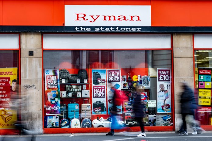 Ryman shop front- theo Paphitis reports loss