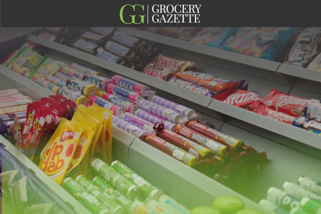 Supermarket shelf of sweets