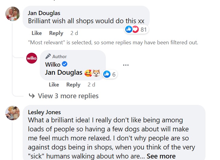 Wilko's move to allow pets in store has received a mixed response