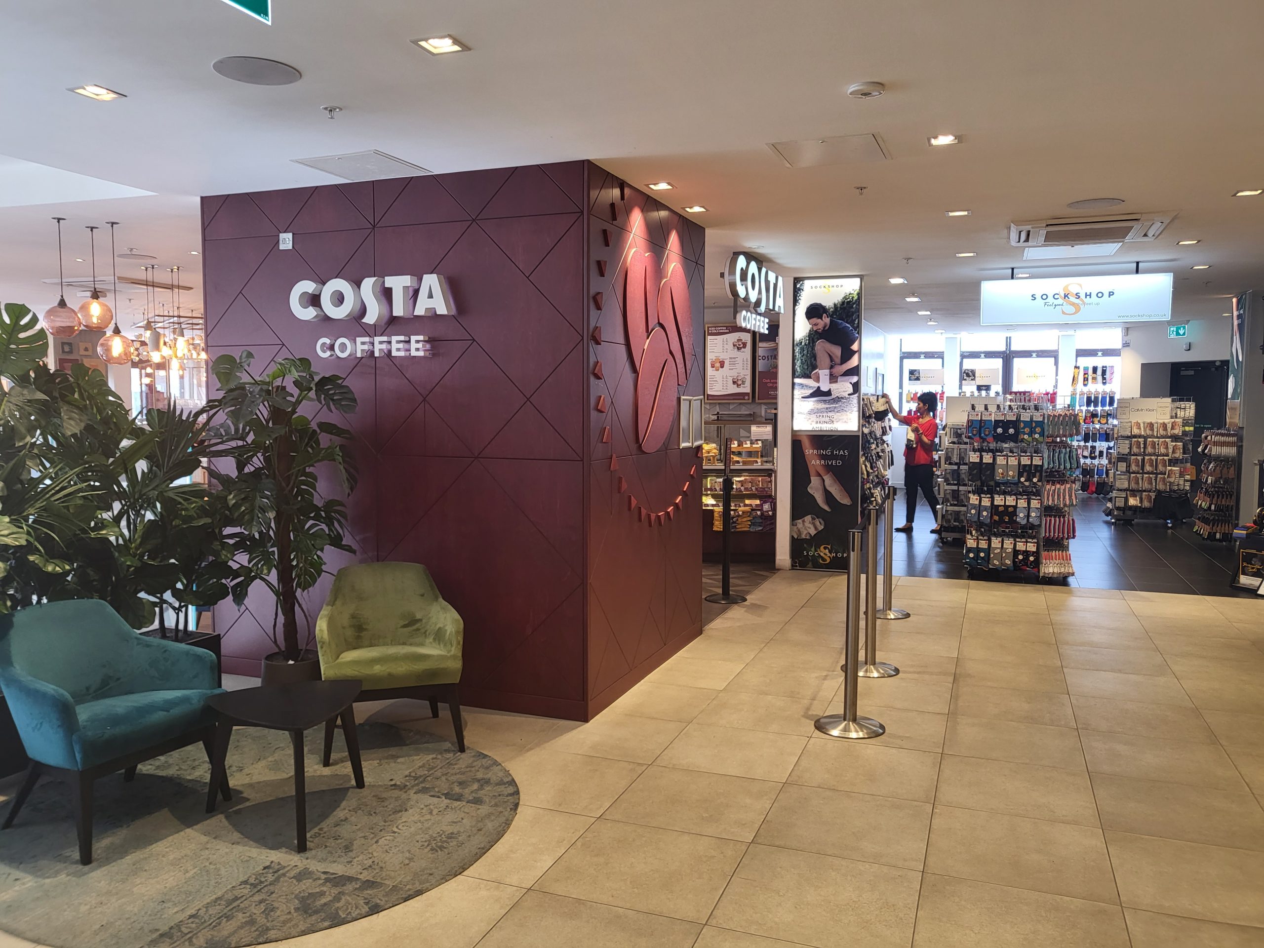 Costa and Sockshop are just two of the other concessions at Next Oxford Street