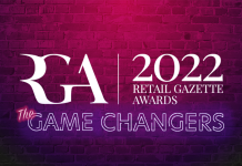 Retail Gazette Awards logo on a brick background