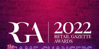 Retail Gazette Awards logo on a brick background