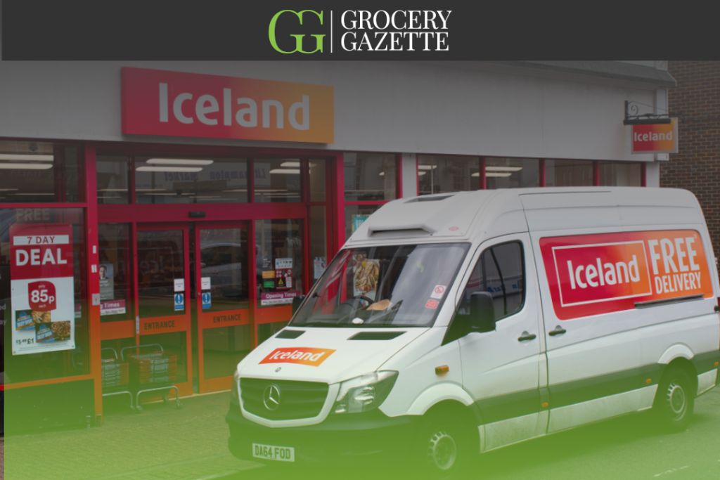 Iceland delivery van outside store