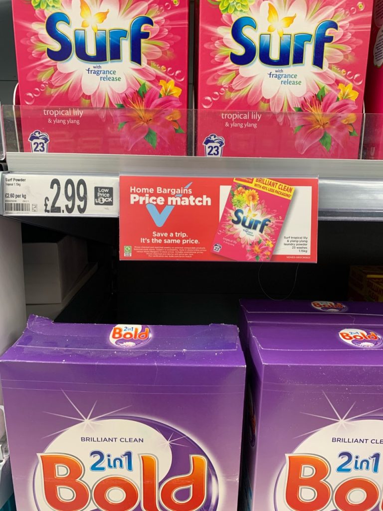 Asda's Home Bargains price match