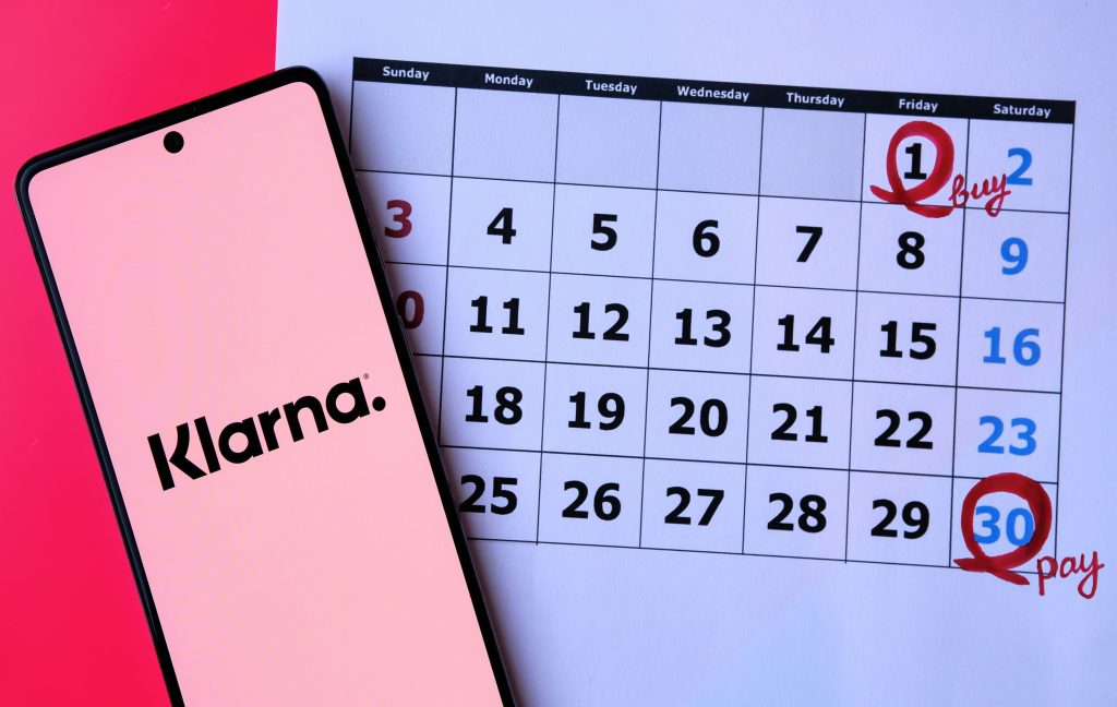 Klarna app and calendar