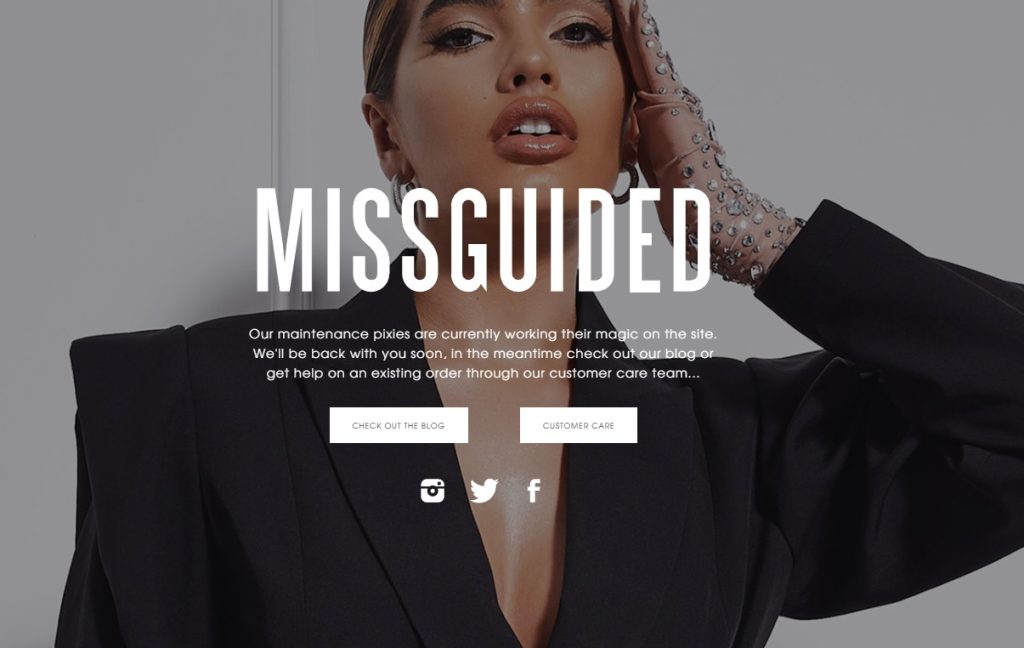 Missguided website down