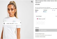 JD Sports is one of many retailers running short of England's women's kits ahead of the Euros final