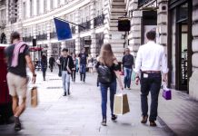 The number of customers heading into UK shops was significantly down in July compared to the same month before the pandemic
