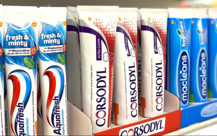 Tesco toothpaste packaging
