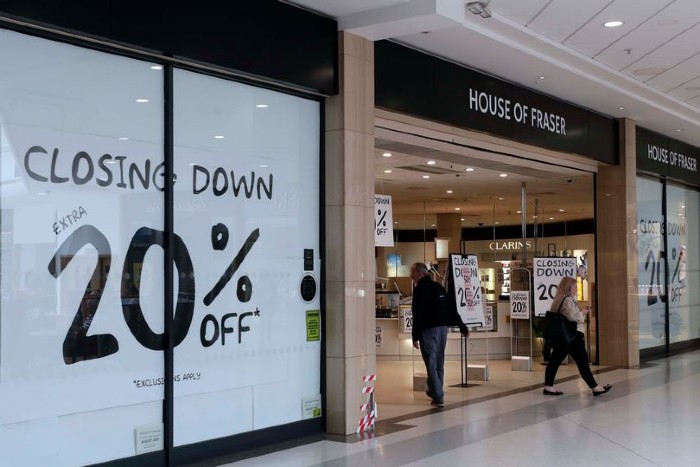 of Westfield closing down sale with £1 clothes