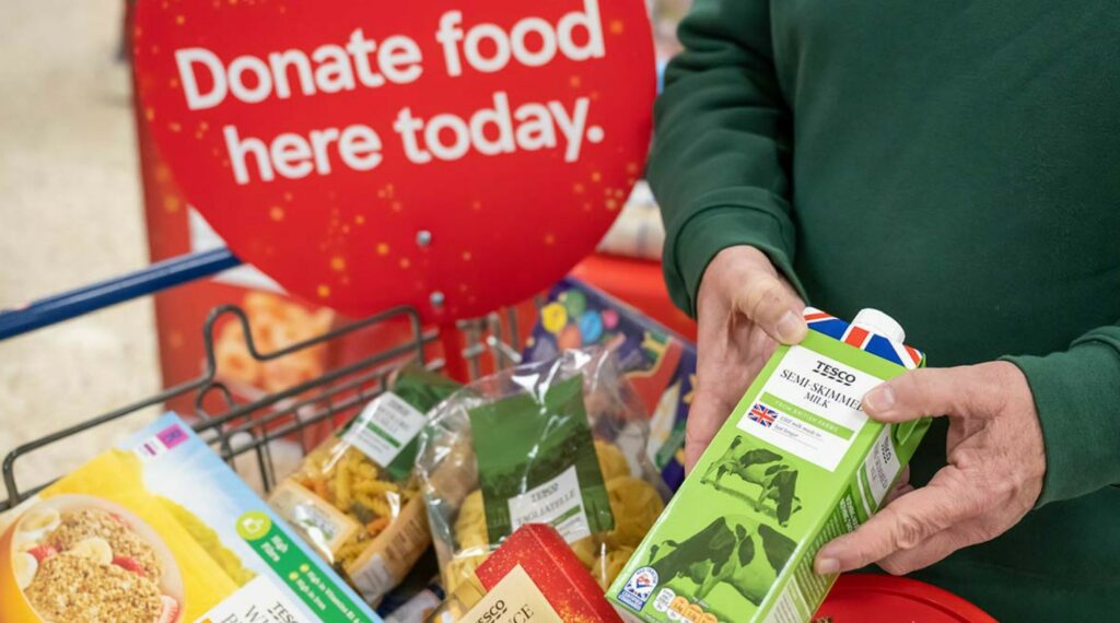 Supermarket food bank donations