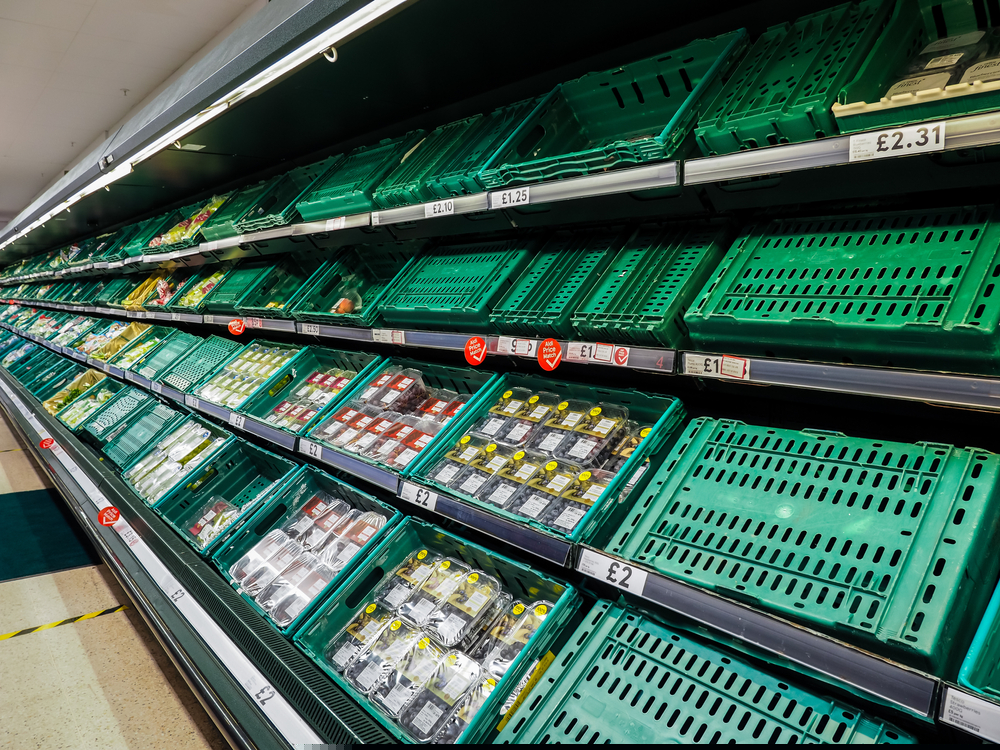 Tesco Supermarket shelves left empty as fresh produce shortage hits