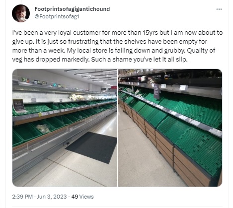 Waitrose: empty shelves