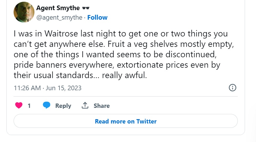 Waitrose availability tweet
