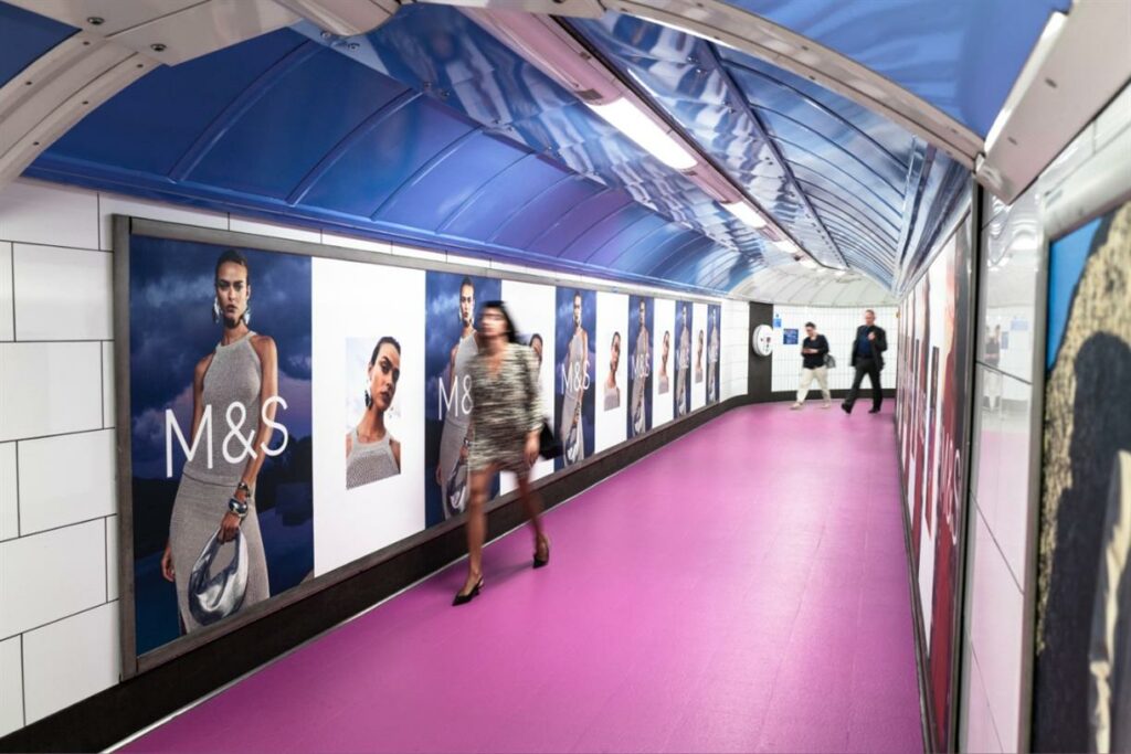 M&S has unveiled a new "multi-sensorial" takeover of London’s iconic Oxford Circus Tube station