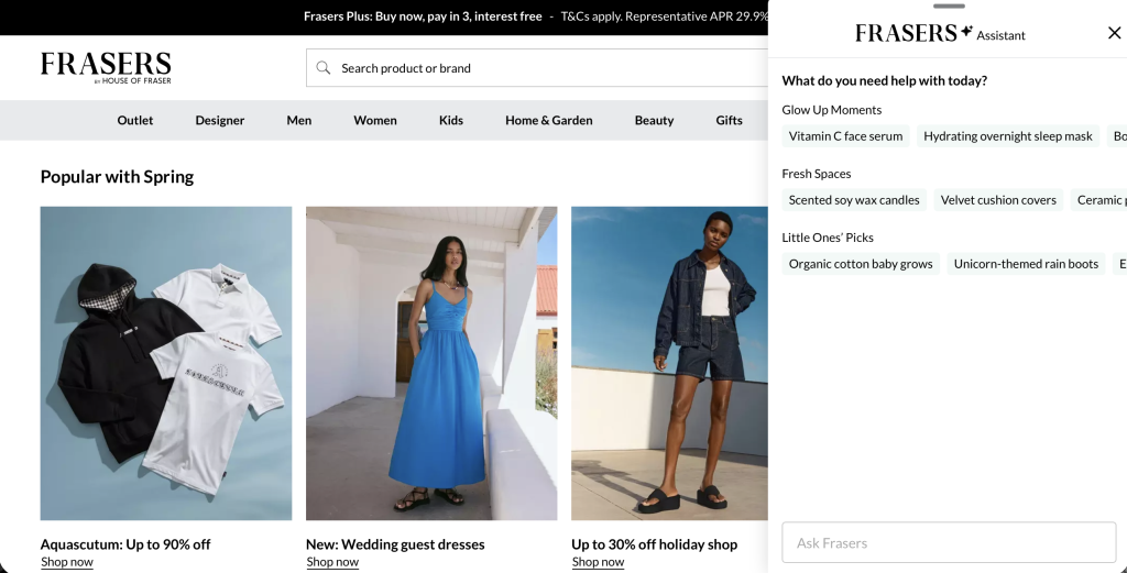 Frasers Group launches AI shopping assistant, sees conversions jump 25%