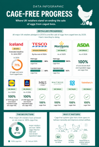 Data from The Humane League's retailer ranking for cage free eggs. Credit, Yasmeen Louis.