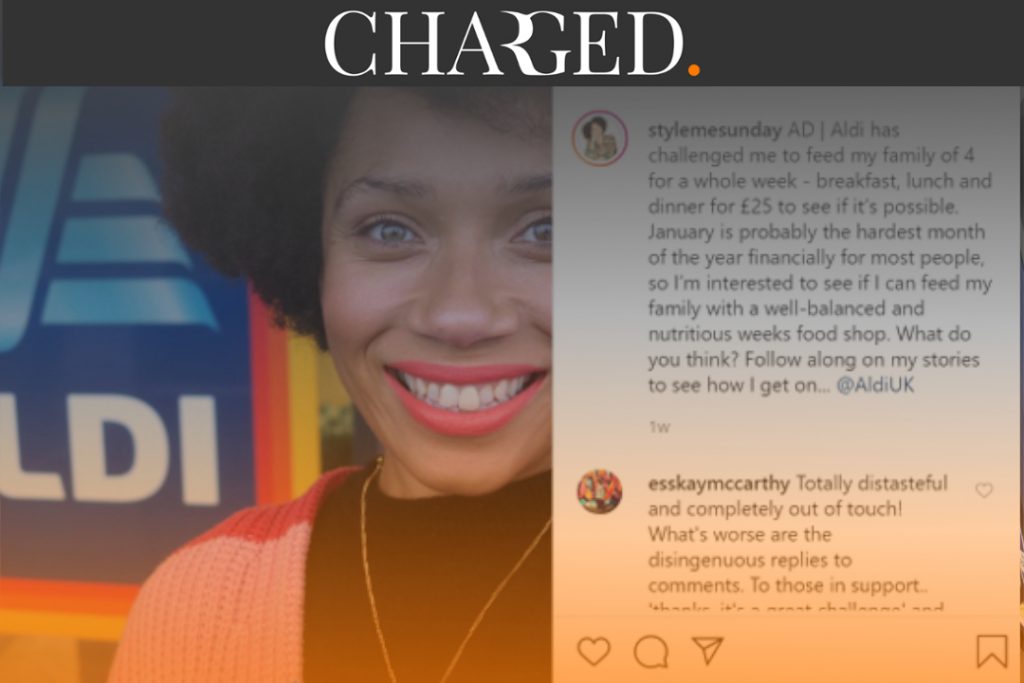 Aldi has been accused of ‘poverty porn’ and has been hit by a major social media backlash after it challenged influencer to feed their family of four on £25 a week.