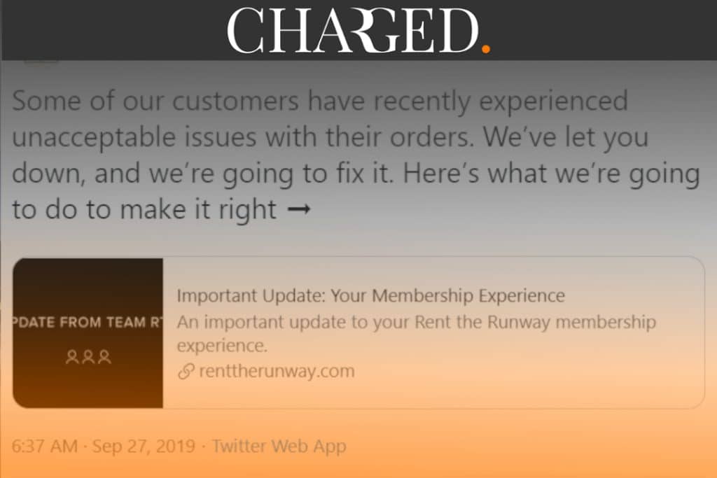 Rent the Runway’s head of supply chain will step down at the end of the month following a torrent of customer complaints over missed and late shipments.